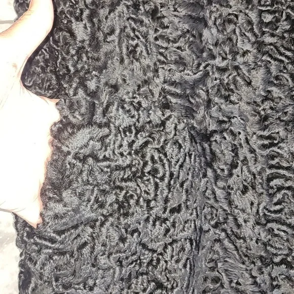 VINTAGE REAL FUR PERSIAN LAMB FOX FUR COLLAR LINED COAT EUC - Picture 11 of 15